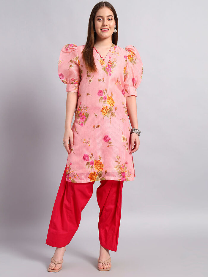 Kotadoria Floral Print Kurta Salwar Set - Image 2