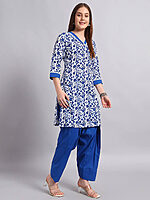 Hand Block Cotton Kurta With Salwar - Image 4
