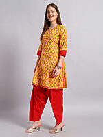 Hand Block Cotton Kurta with Salwar - Image 3