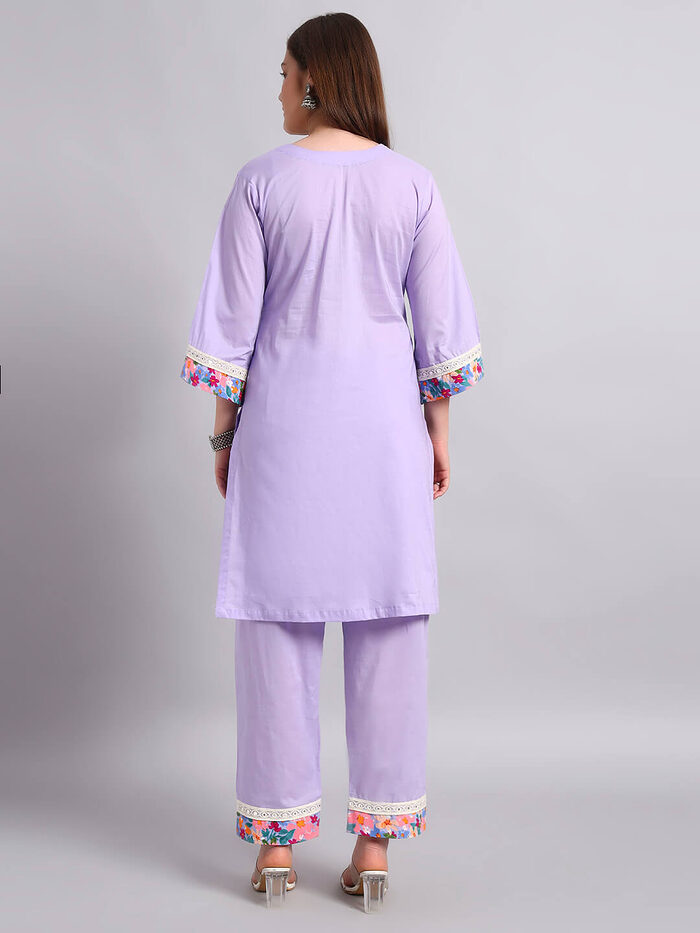 Lilac Pure Cotton Coord Set - Image 5