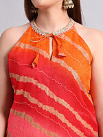 Kotadoria Leheria Kurta Set with Organza Dupatta - Image 6