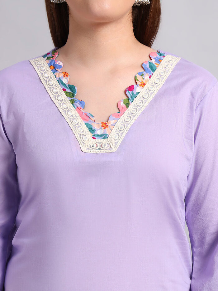 Lilac Pure Cotton Coord Set - Image 6