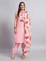 Kotadoria Kurta Set with Organza Floral Dupatta - Image 2