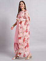 Kotadoria Kurta Set with Organza Floral Dupatta - Image 3