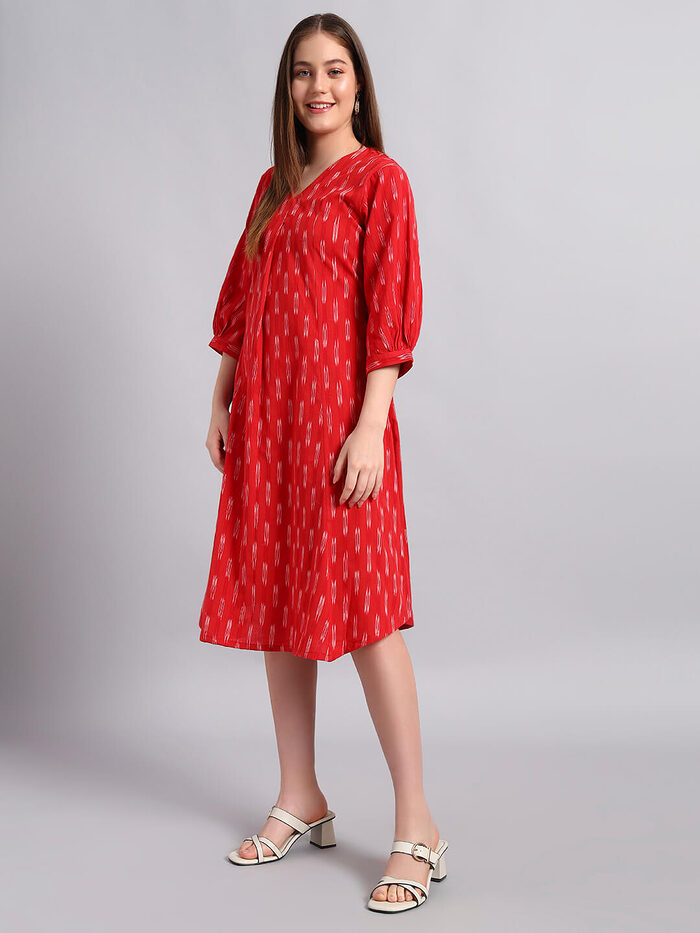 Ikat Cotton Long Dress - Image 4