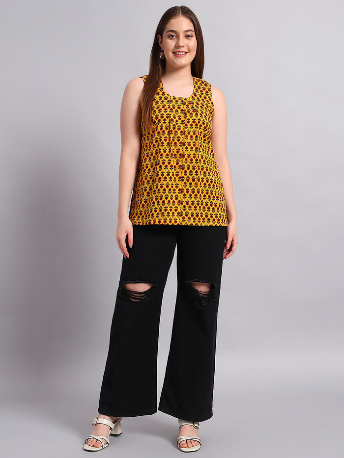 Cotton Ajrak Short Kurta - Image 2