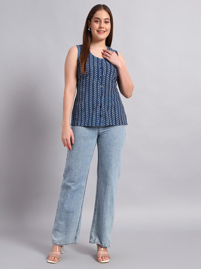 Indigo Cotton Kurti - Image 2