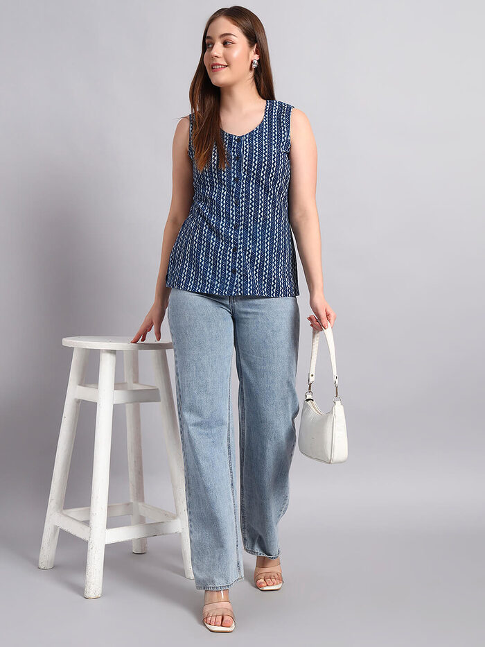 Indigo Cotton Kurti - Image 1