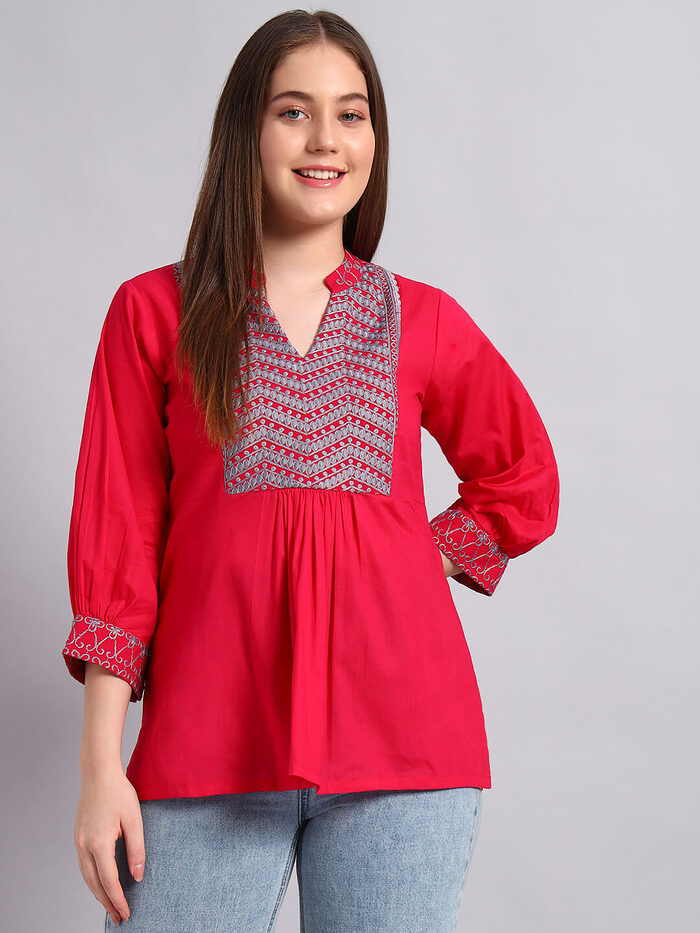 Cotton Kurti with Yoke - Image 3