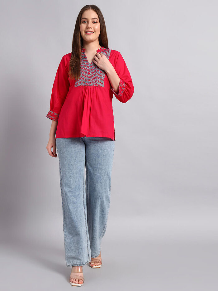 Cotton Kurti with Yoke - Image 2