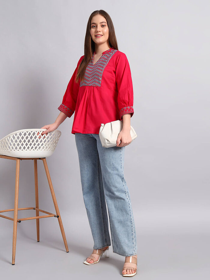 Cotton Kurti with Yoke - Image 1