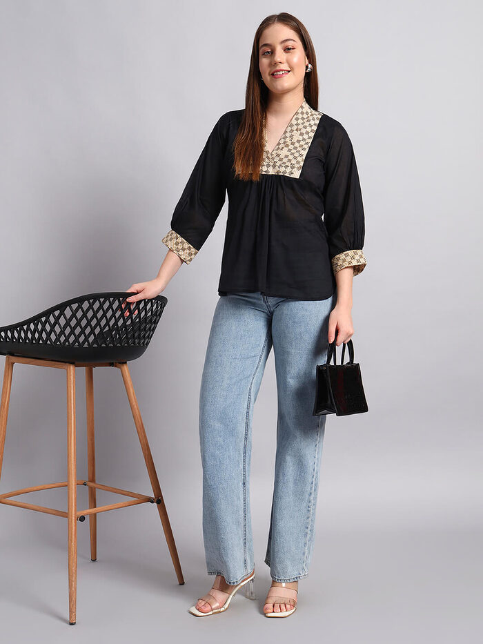 Cotton Kurti with Yoke - Image 1